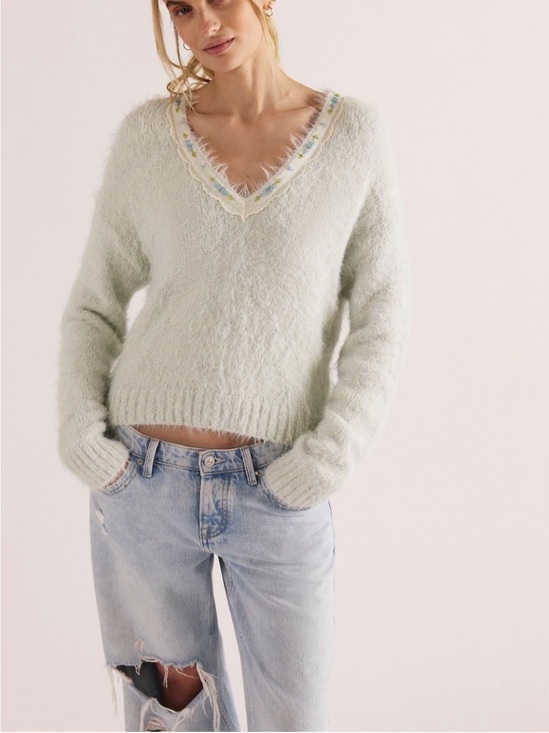 Free People Sweaters - NWT Free People Snow Angel Pullover in Matcha Latte reg $148 size XL